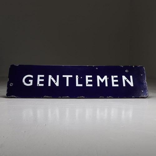 Enamel Railway Gentlemen Toilet Sign