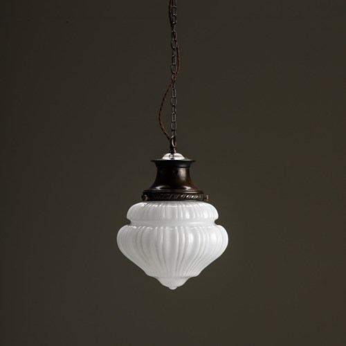 Antique Pharmacy Opaline Pendant Light