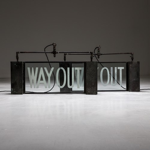 Antique ‘Way Out’ Gas Light Sign