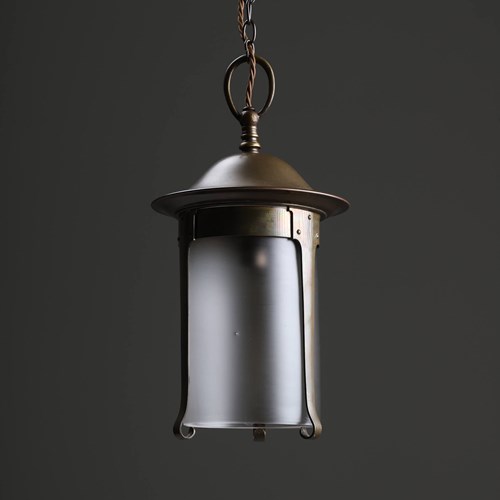 Arts & Crafts Aged Brass Lantern