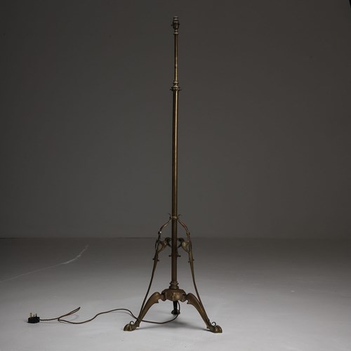 Brass Art Nouveau Floor Lamp