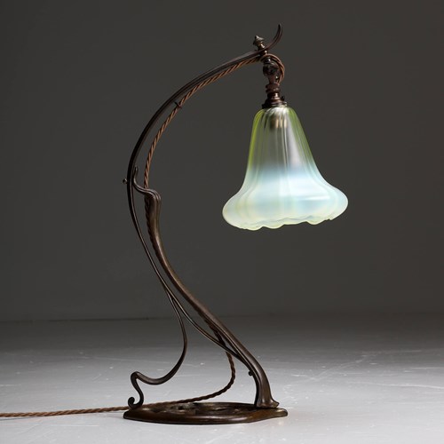 Bronze Art Nouveau French Desk Lamp