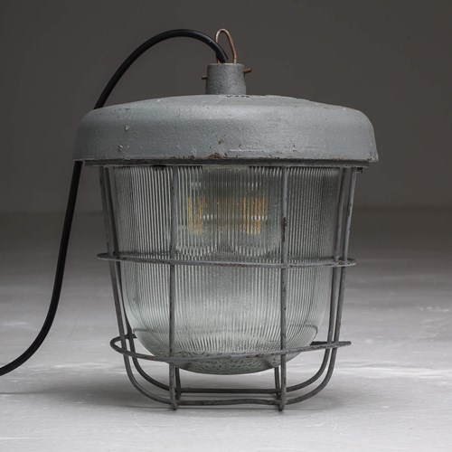 Caged Industrial Pendant Light