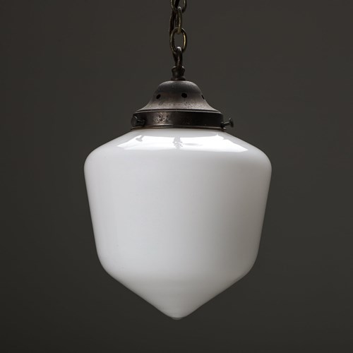 Conical Opaline Pendant Light