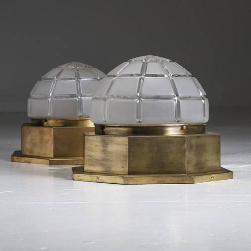 Geometric Domed Flush Mount Ceiling Light – 2 Available