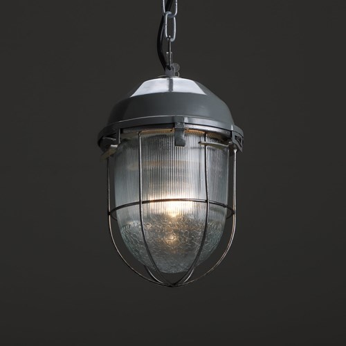 Industrial Prismatic Grey Mine Pendant Light – 6 Available