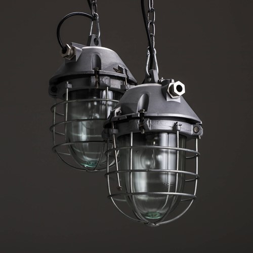 Large Polam Wilkasy Caged Pendant Lights – 10 Available