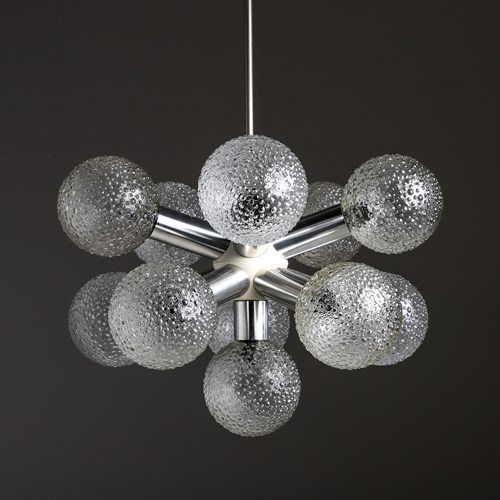Large Space Age Bubble Glass Sputnik Chandelier – 2 Available