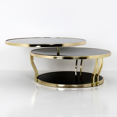 Mid century modern swiveling glass coffee table