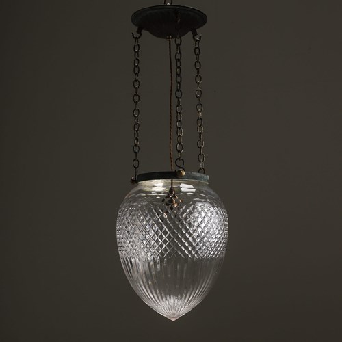 Monumental Cut Glass Pineapple Plafonnier F&C Osler
