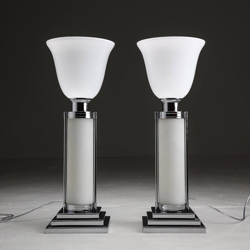 Pair Of Art Deco Uplighters