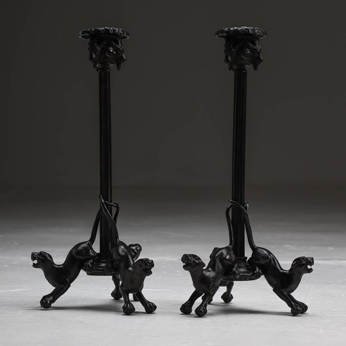 Pair Of Bronze Candelabras By Christophe Fratin