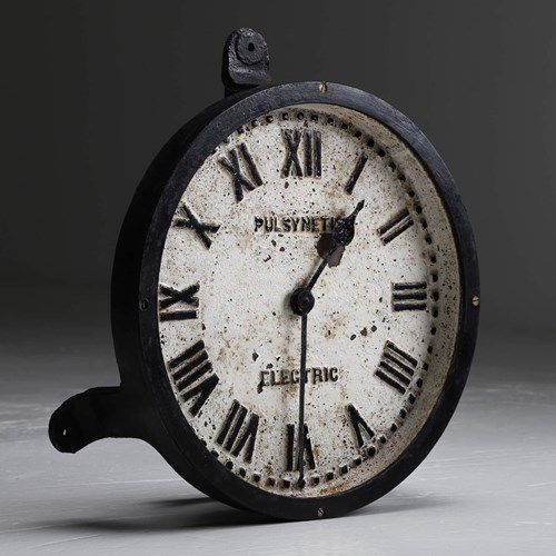 Rare Gents Pulsynetic Cast Iron Wall Clock