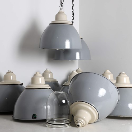 Rare Xl Benjamin Industrial Pendant Light – 7 Available