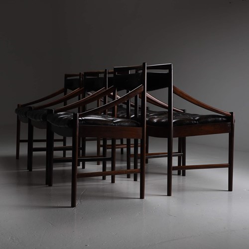 Set Of Six Rose Wood Dinig Chairs By Mcintosh