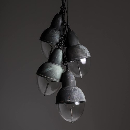 Teardrop Copper Holophane Pendant Lights