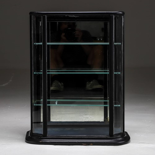 Victorian Pentagon Fronted Display Cabinet