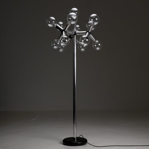 Vintage Chrome Trix & Robert Haussmann Floor Lamp