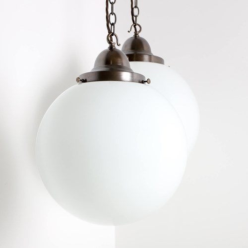 Xl Vintage Opaline Globe 14 Inch – 12 Available