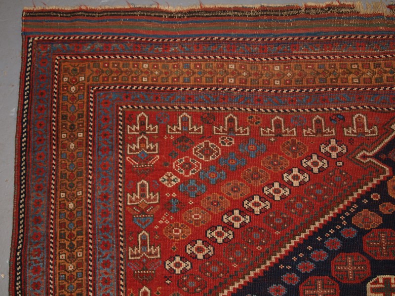 Antique Afshar Long Rug with Large Medallion-cotswold-oriental-rugs-p1105655-main-637746578007997381.JPG