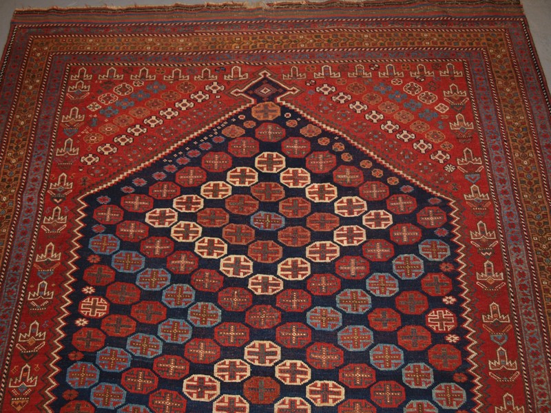 Antique Afshar Long Rug with Large Medallion-cotswold-oriental-rugs-p1105657-main-637746578058779259.JPG