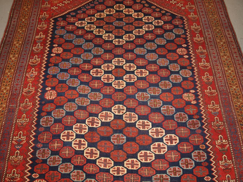 Antique Afshar Long Rug with Large Medallion-cotswold-oriental-rugs-p1105658-main-637746578085186510.JPG