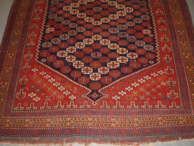 Antique Afshar Long Rug with Large Medallion-cotswold-oriental-rugs-p1105660-main-637746578137374902.JPG