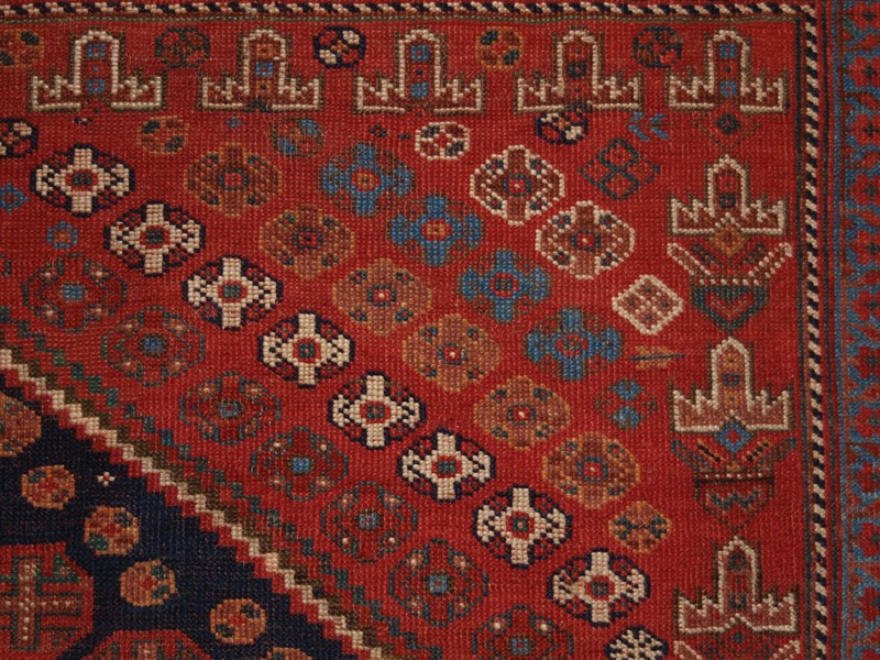 Antique Afshar Long Rug with Large Medallion-cotswold-oriental-rugs-p1105662-main-637746578189718714.JPG