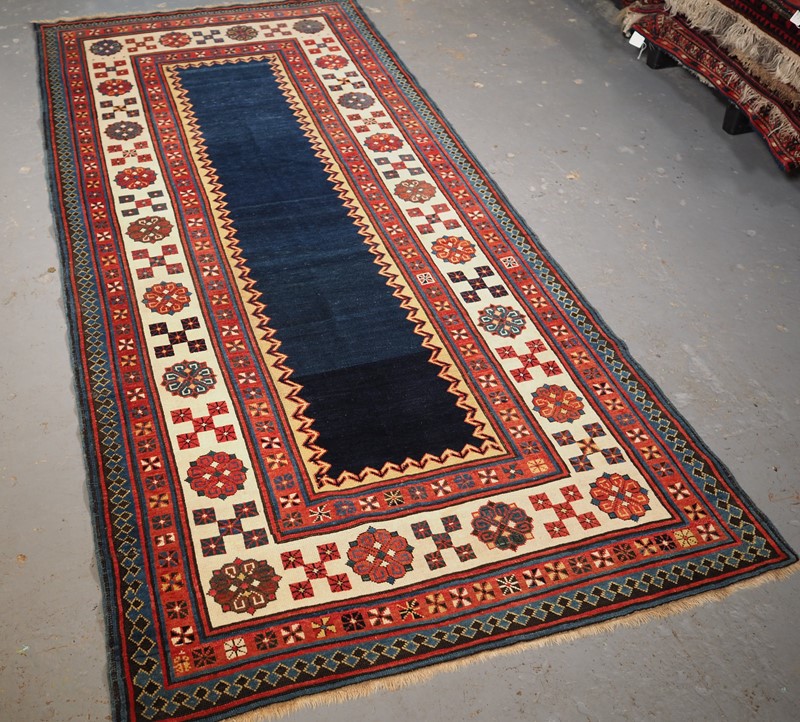 Antique Caucasian Talish Long Rug, Indigo Field-cotswold-oriental-rugs-p1190050-main-637744029738809802.JPG