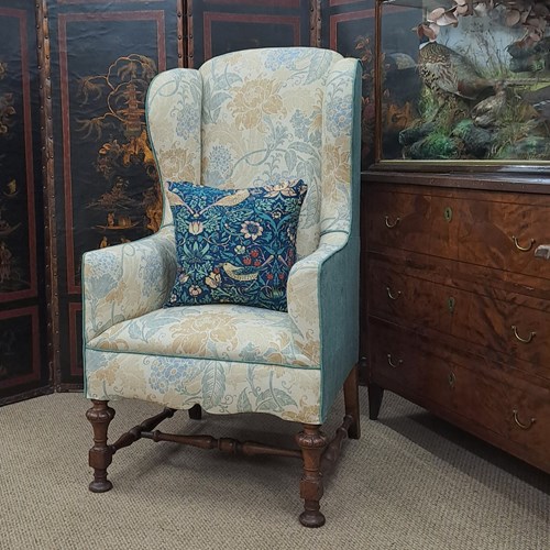 Newly Upholstered 19TH Century Wing Armchair In The 17TH Century Style