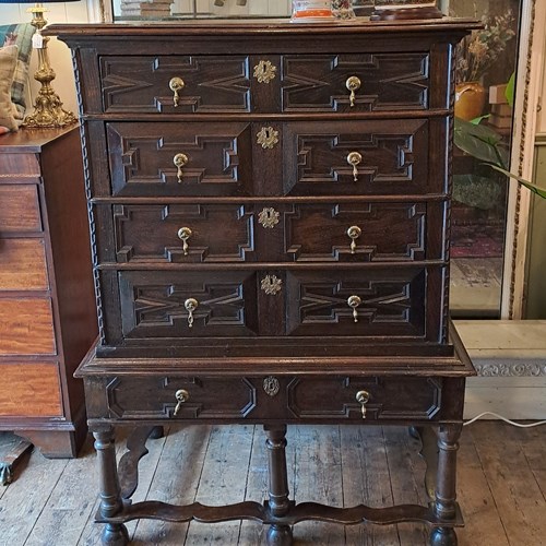 Charles II  Oak Chest On Stand