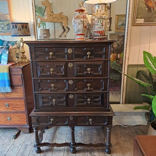 Charles II  Oak Chest On Stand