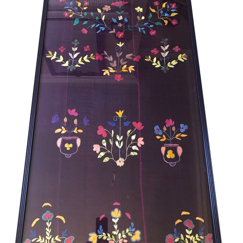 A framed uzbek shahrisabz suzani panel