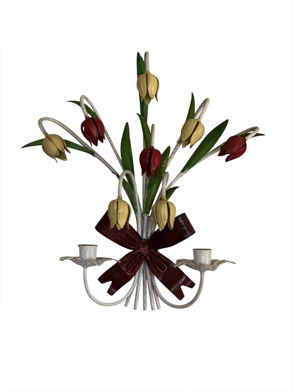 An Italian Painted Tole 'Ribbon Tied Tulips' Sconce, 1940S-covelli-tennant-img-8364-main-638193332213862287.jpg