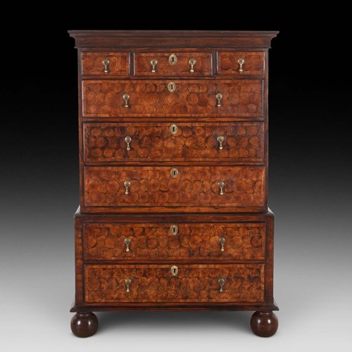 18Th Century Oyster Chest On Chest