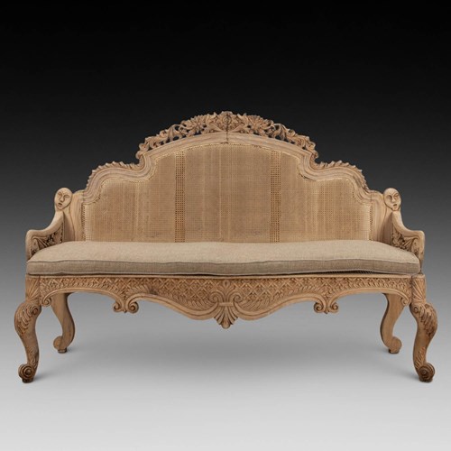 19Th Century Anglo Indian Bleached Rosewood Settee