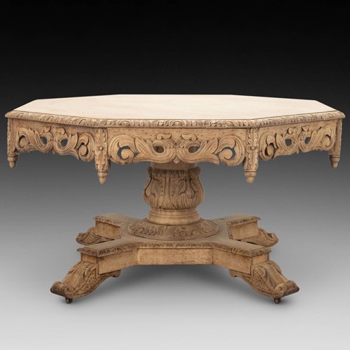 19Th Century Bleached Oak Centre Table