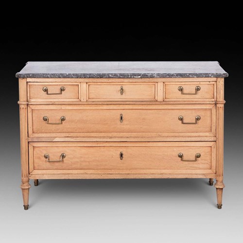 19Th Century Bleached Walnut Commode Chest Of Drawers