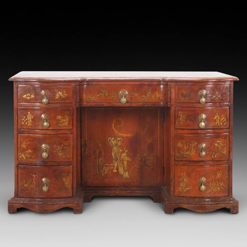 19Th Century Chinoiserie Pedestal Desk