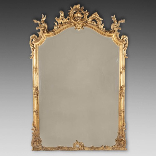 19Th Century English Decorative Gilt Framed Mirror
