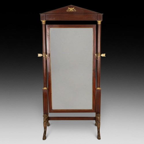 19Th Century French Empire Cheval Mirror