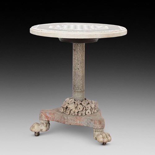 19Th Century Italian Marble Occasional Games Table