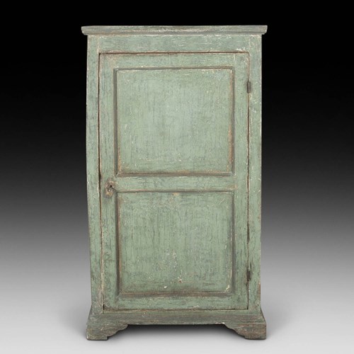 19Th Century Italian Original Green Painted Cabinet