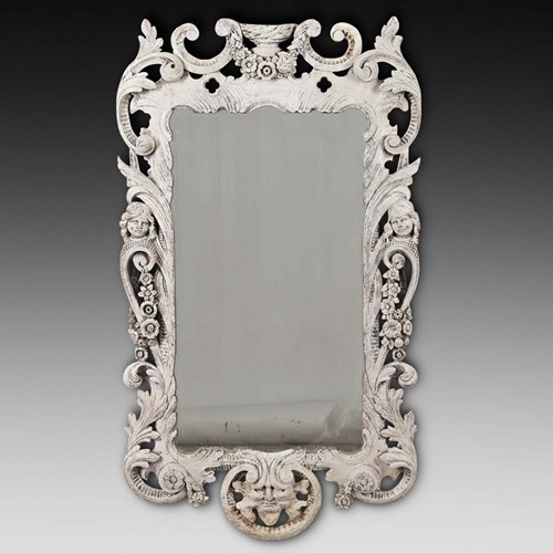 19Th Century Painted Fretwork Mirror