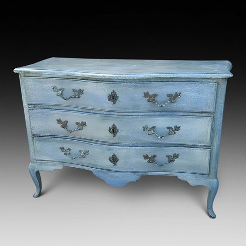 19Th Century Painted Serpentine Italian Commode Chest Of Drawers