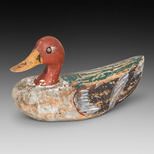 20Th Century English Folk Art Painted Decoy Duck
