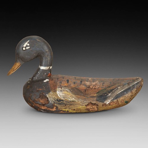 20Th Century English Folk Art Painted Decoy Duck