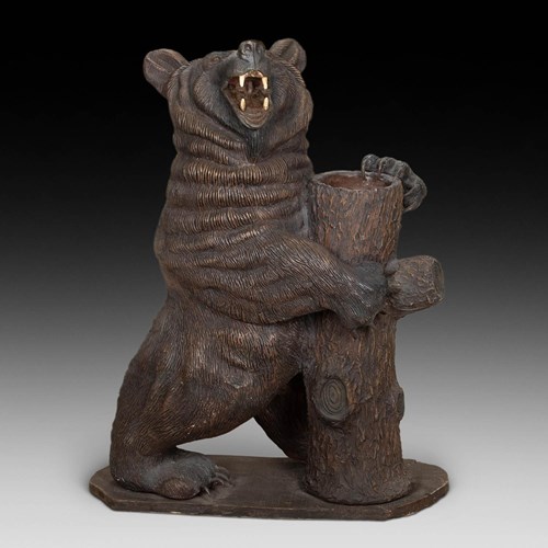 20Th Century English Terracotta Bear Stick Stand