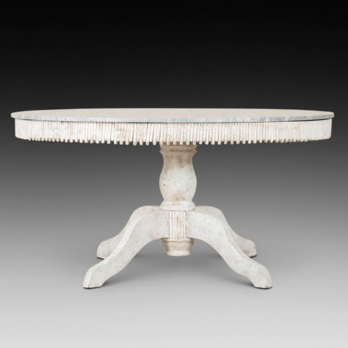 20Th Century Painted Marble Top Centre Or Dining Table