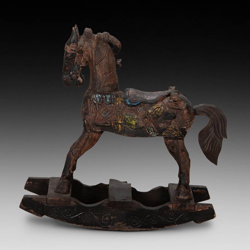 20Th Century Rustic Rajasthan Rocking Horse